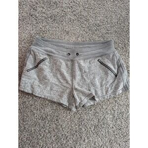 Athleta Gray Heathered Athletic Shorts‎ Size M Zip Pockets